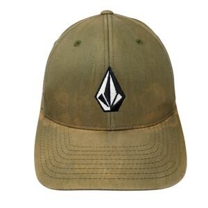 Volcom Stone Fitted Baseball Hat Green Medium Embroidered Logo Flexfit